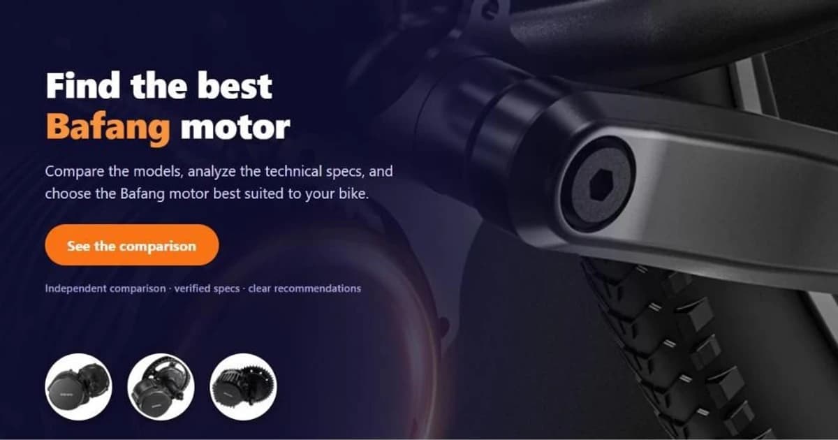 Comparison of Bafang mid-drive motors: find the best model for your bike
